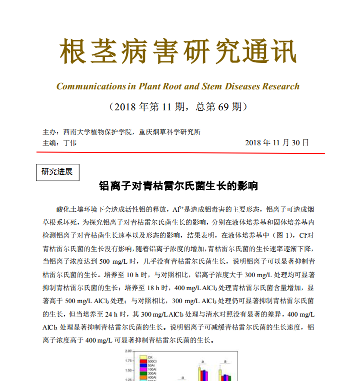 2018年第11期根茎病害研究通讯