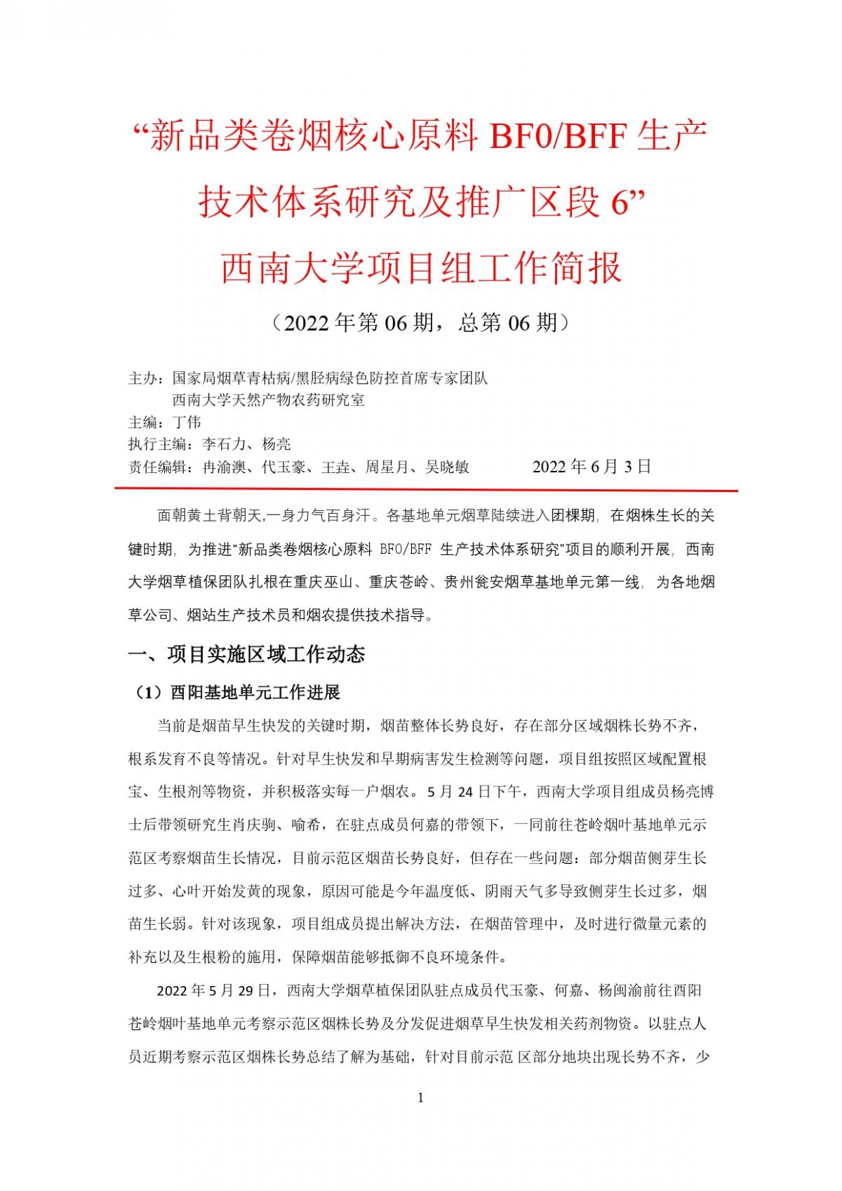 2022年湖南中烟工作报告 第6期