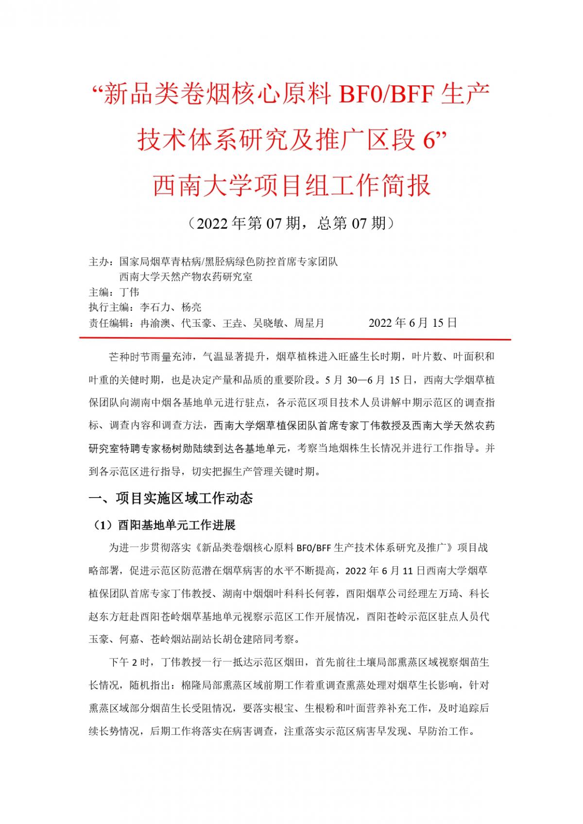 2022年湖南中烟工作报告 第7期