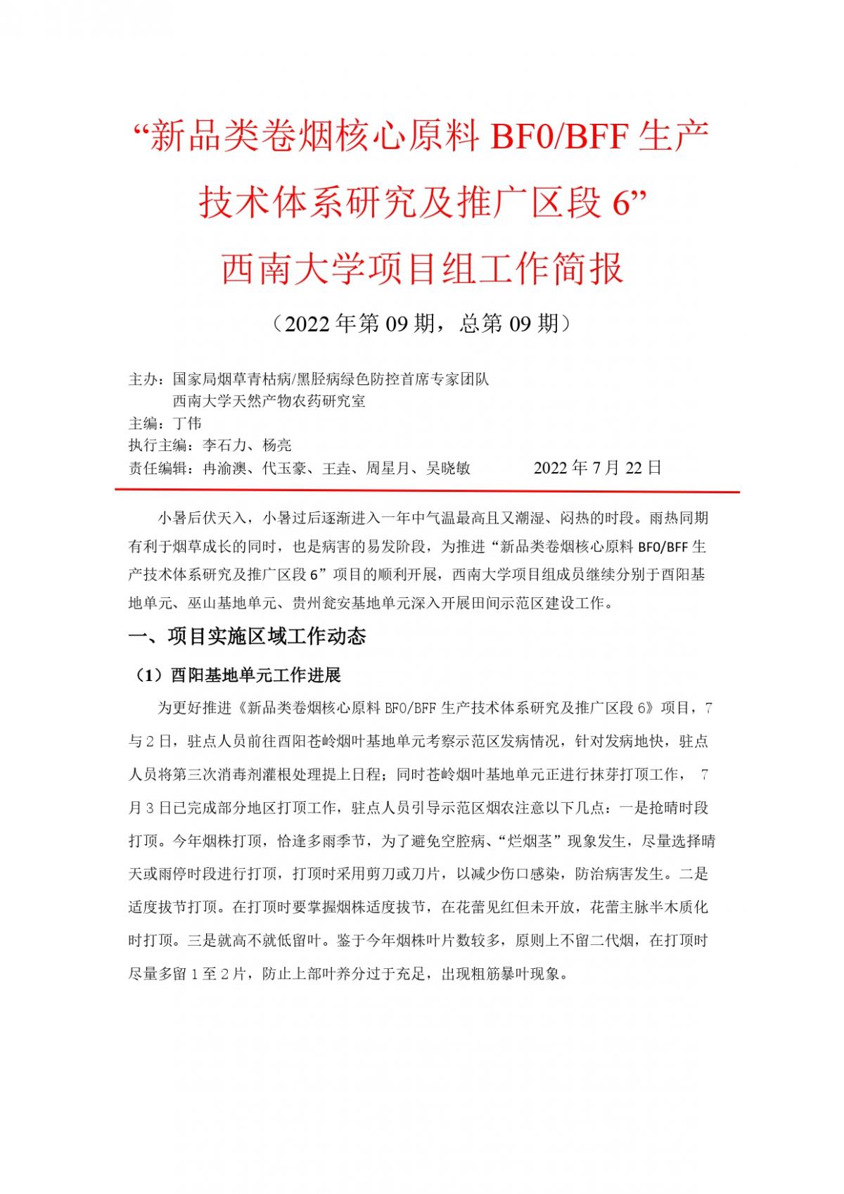 2022年湖南中烟工作报告 第9期